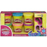 Play-Doh Csillogó Gyurmakészlet 6 Tégely